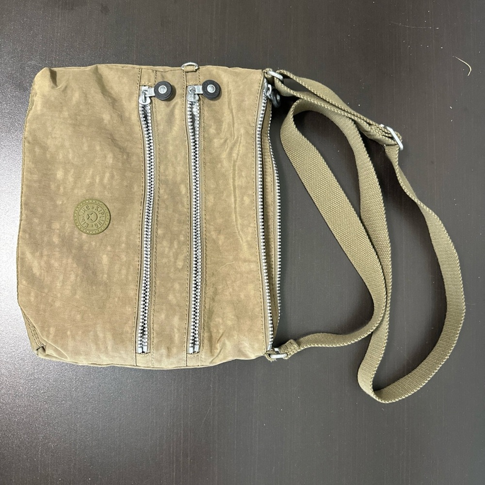 Kipling Tan / Olive Green Crossbody Bag